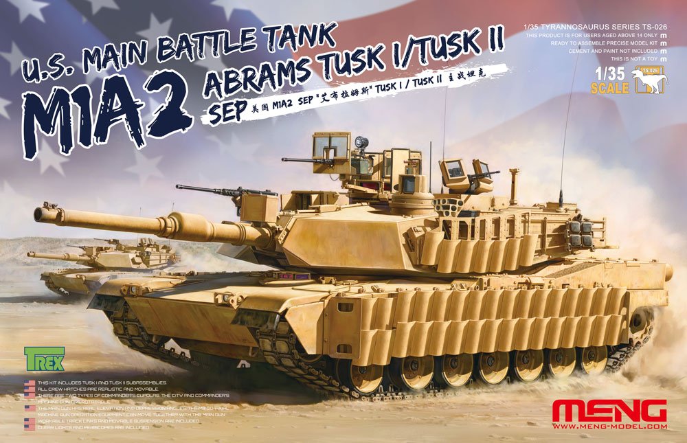MENG : M1A2 Abrams SEP Abrams TUSK I/TUSK II : 1/35 Scale