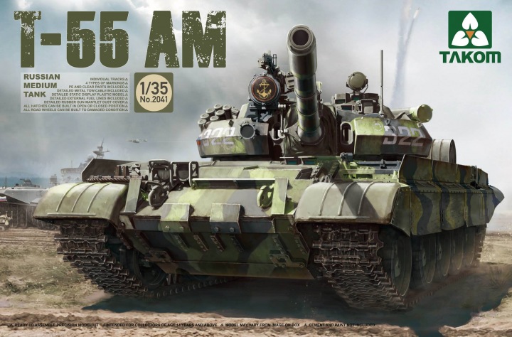 Takom : T-55 AM Russian Tank : 1/35 Scale Model : In Box Review