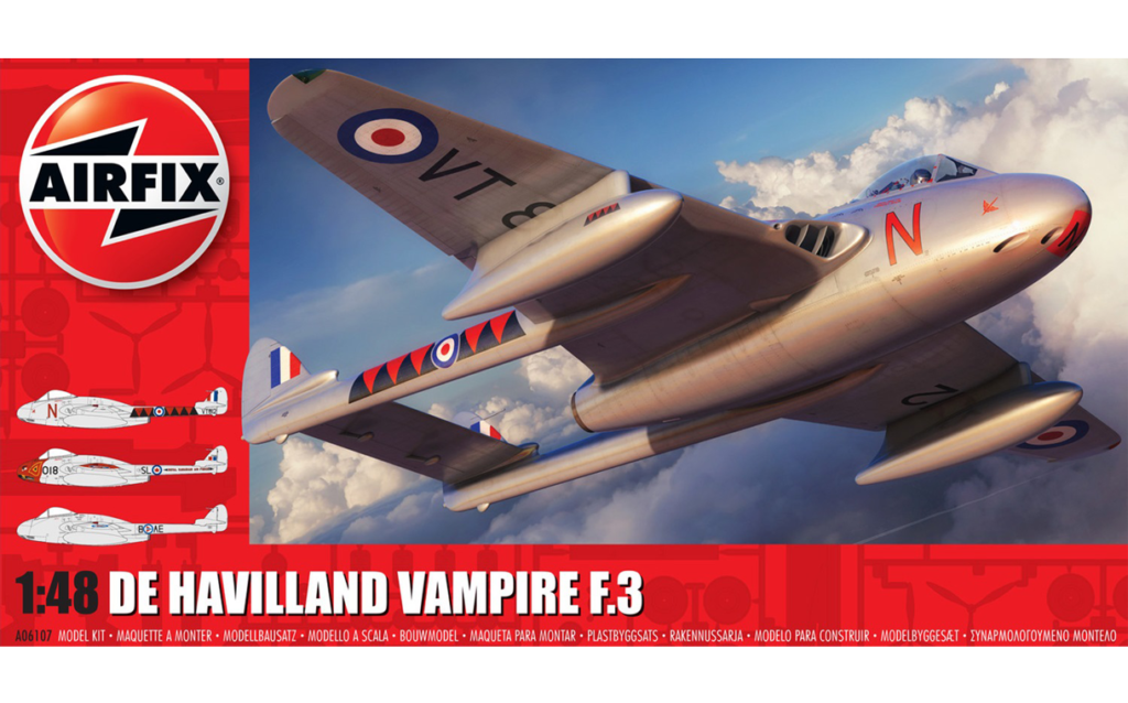 In Box Review : De Havilland Vampire F.3 : Airfix : 1/48 Scale Model