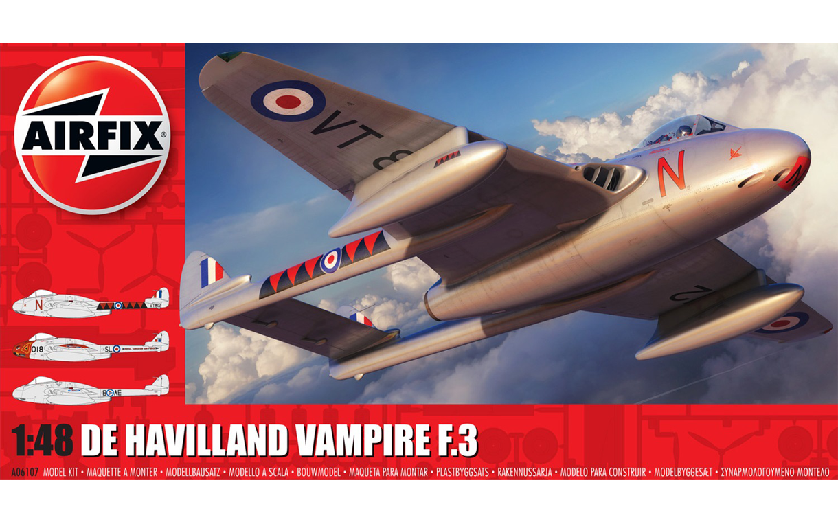In Box Review : De Havilland Vampire F.3 : Airfix : 1/48 Scale Model