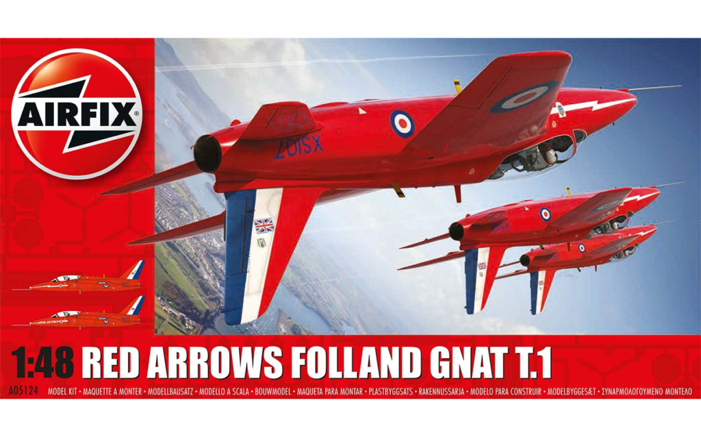 Airfix : Red Arrows Folland Gnat T.1 : 1/48 Scale Model : In Box Review