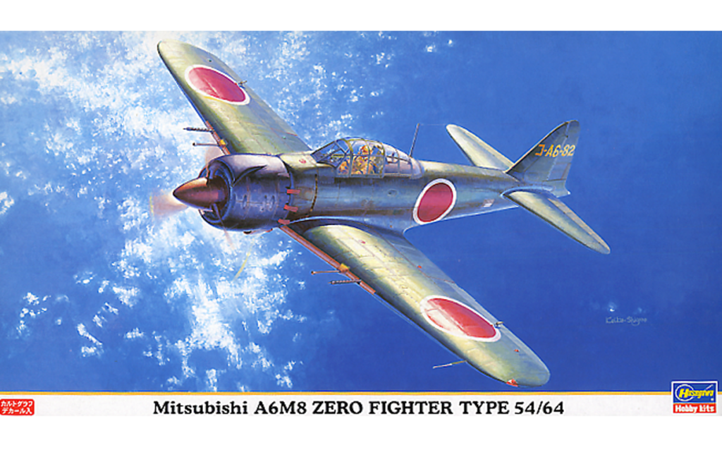 Hasegawa : Mitsubishi A6M8 Zero Fighter Type 54/64 : 1/48 Scale Model : In Box Review