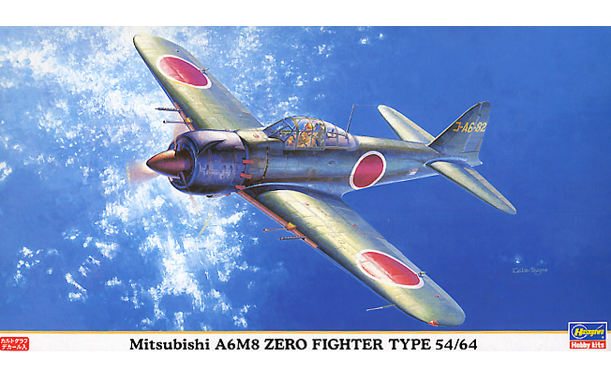 Hasegawa : Mitsubishi A6M8 Zero Fighter Type 54/64 : 1/48 Scale Model : In Box Review