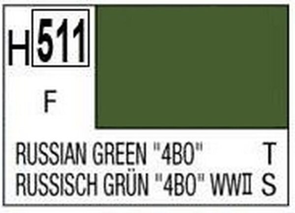 Mr Hobby : H-511 Russian Green "4BO" WWII Russain Tanks : Aqueous Hobby Color : Acrylic