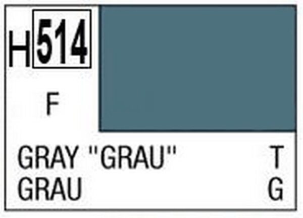 Mr Hobby : H-514 Gray "Grau" WWII German Tanks : Aqueous Hobby Color : Acrylic