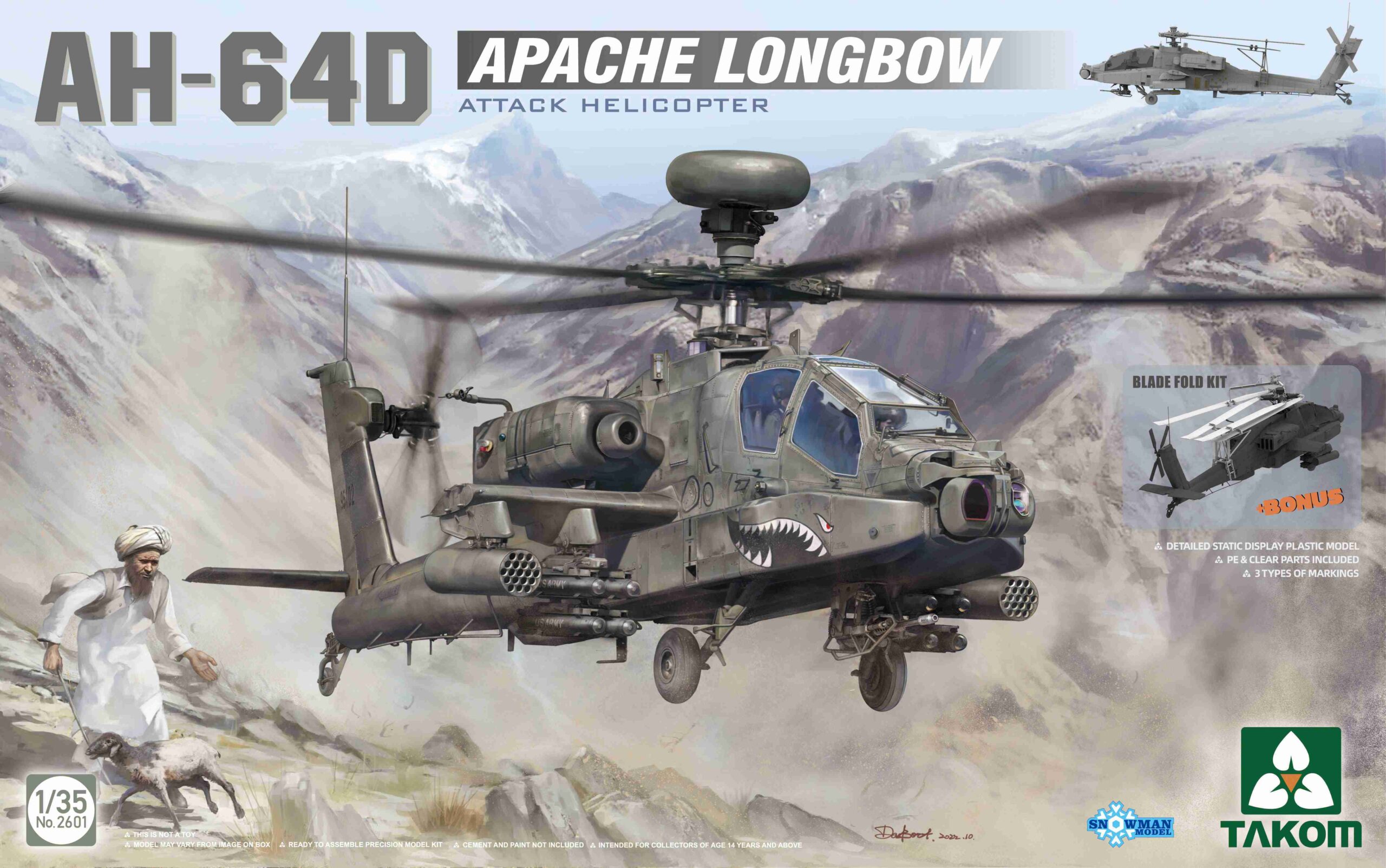 Takom 1/35 Boeing AH-64D Apache Longbow Attack Helicopter # 02601