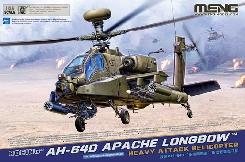 1/35 Boeing AH-64D Apache Longbow QS-004 Meng Model
